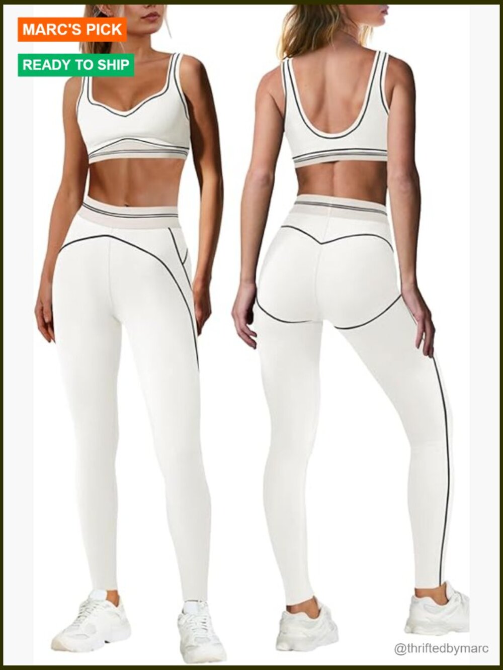 Large 2-Piece Workout Set, High Waist Leggings & Sports Bra, Nylon Spandex